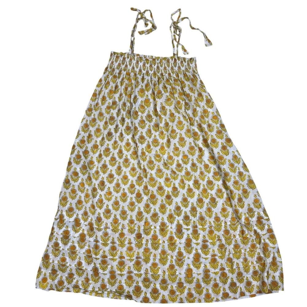 Lali Womens Size S Summer Dress Smocked Tie Straps Cotton